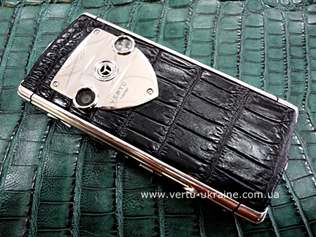 Vertu Constellation T черная кожа крокодила